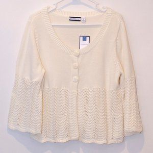 Croft & Barrow Crochet/Knit Sweater Button up